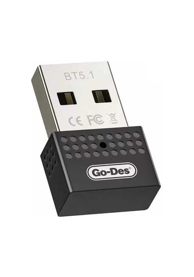 Go Des GD-BT112 USB Bluetooth Adaptör V5.1 2.4 GHz 3 Mbps Aktarım Hızı - ZORE-220693 Siyah