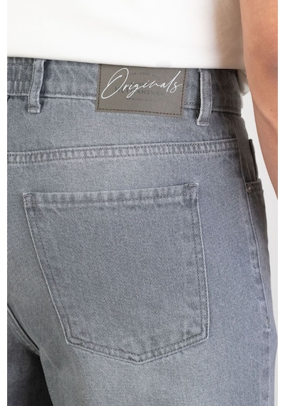 HLT Jeans Erkek Gri Straight Baggy Fit Likrasız Rahat Kesim %100 Pamuk Loose Jean Pantolon Hector Gri