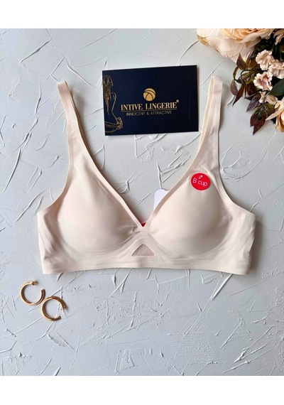 Eleanor Önü Ve Yanı Dantel Detaylı Dikişsiz Lazer Kesim İnce Askı Ten Rengi