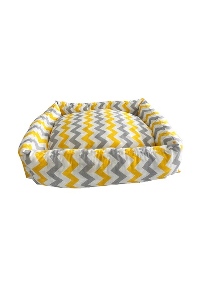 Yıkanabilir Zigzag Desenli Kedi ve Köpek Yatağı 60 x 45 x 17 CM