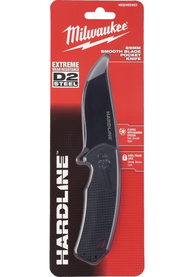 Milwaukee Hardline Katlanır Kamp Bıçak 89 Mm 4932492453 Siyah