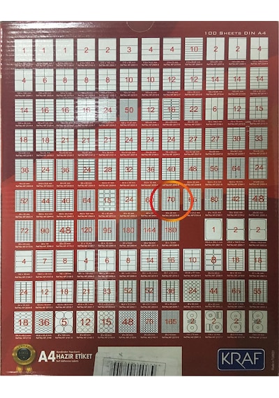 Kraf Laser Etıket 2270 40X20 70X100 7000