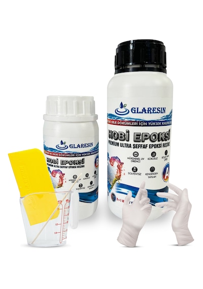 Glaresın Clear Epoxy Resın Ultra Şeffaf Hızlı 750 Gram Hobi Sanat Art Tepsi İnce Döküm Epoksi Reçine Kıt