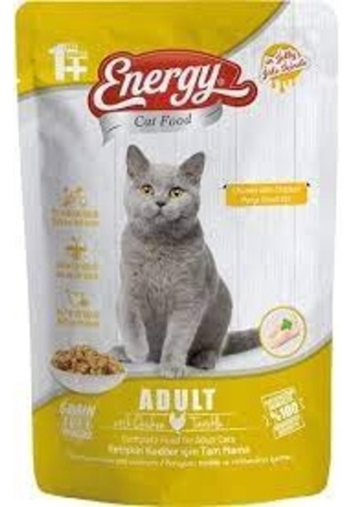 Energy Parça Tavuk Etli Yetişkin Kedi Maması 12 x 85 G