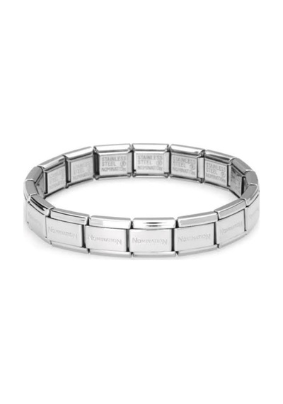 Yazılı Italyan Charm Bilekliği Stainless-steel Gri