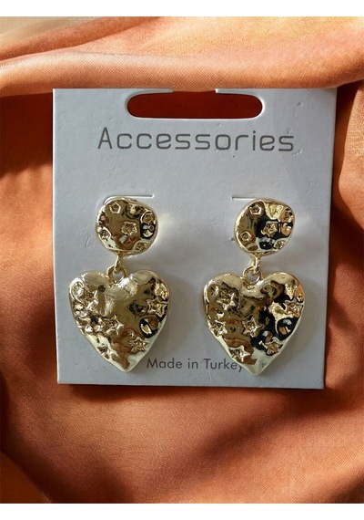 Girift Vintage Grace Heart Gold Kapli Küpe Gold