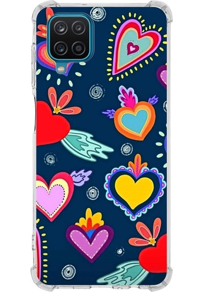 Samsung Galaxy M22 Uyumlu Retro Color 3 Baskılı Şeffaf Köşe Korumalı Antişok Kılıf