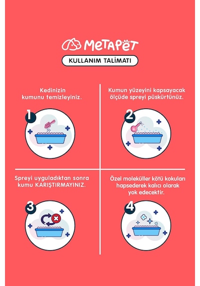 Metapet Nano Gümüş Özel Parfümsüz Kedi Kumu Koku Giderici 400 ML