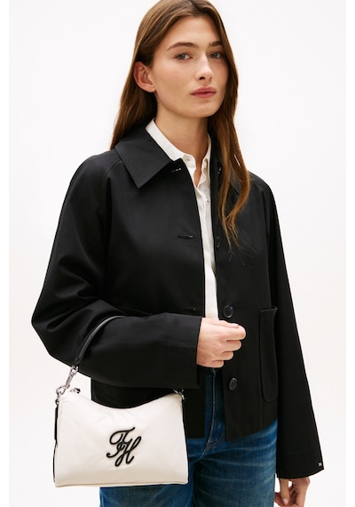 Tommy Hilfiger Th Elevated Nylon Kadın Krem Mini Crossover-15491