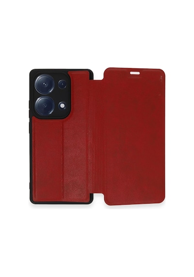Newface - 384 - Xiaomi Redmi Note 13 Pro 4g Kılıf Flip Cover - Csmo-tex - - Kırmızı
