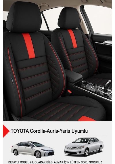 Oniks Oto Koltuk Kılıfı- Toyota Corolla-auris-yaris Uyumlu Kırmızı