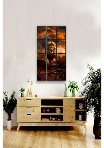 12 Parça Sarı Aslan Çerçeve Görünümlü Mdf Tablo Duvar Süsü Hediyelik Eşya 45cm X 85cm Renkli - 602504361 Renkli 12 Parça Sarı Aslan Çerçeve Görünümlü Mdf Tablo Duvar Süsü Hediyelik Eşya 45cm X 85cm Renkli - 602504361 Renkli