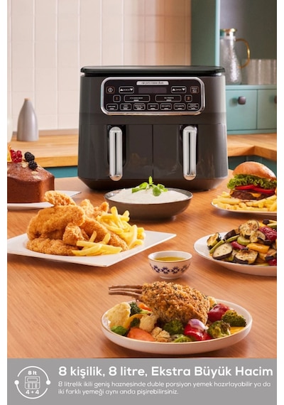 Karaca Air Pro Cook Duo Köz Xxxl 8 Kişilik Airfryer 4 + 4 L