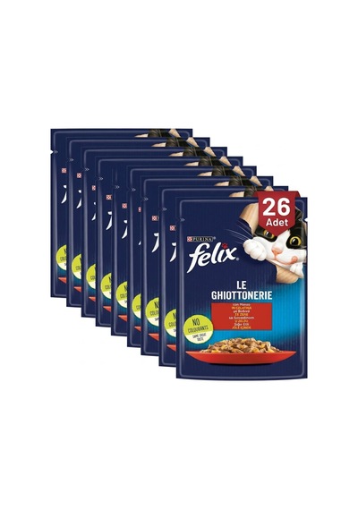 Felix Sığır Etli Yetişkin Kedi Yaş Mama 26x85g
