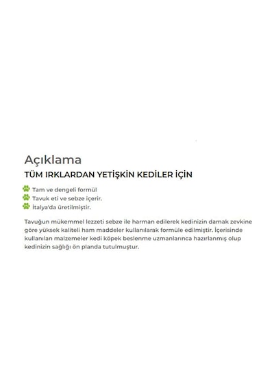 400 Gr Konserve Kedi Maması Tavuklu & Sebzeli - 1 Adet