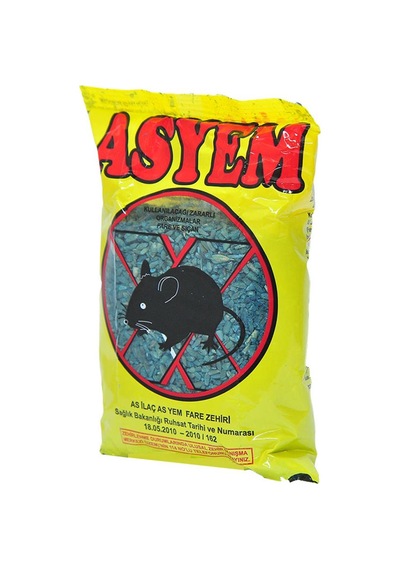 Asyem Fare Ve Sıçan Zehiri 250 Gr Fare Ve Sıçan Yemi Çok Renkli