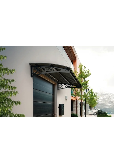 Metal Taşıyıcılı Kapı Üstü Pratik Sundurma Antrasit - Siyah Levha 200 X 150 Md2 Antrasit Gri
