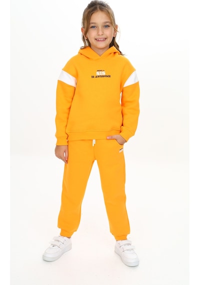 Toontoy Kids Toontoy Kız Çocuk Kapüşonlu Eşofman Takım Hardal