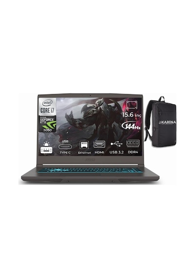 MSI Thın 15 B12uc1479xtrk11 İ7-12650H 32 GB 2 TB SSD RTX3050 15.6" Dos Dizüstü Bilgisayar