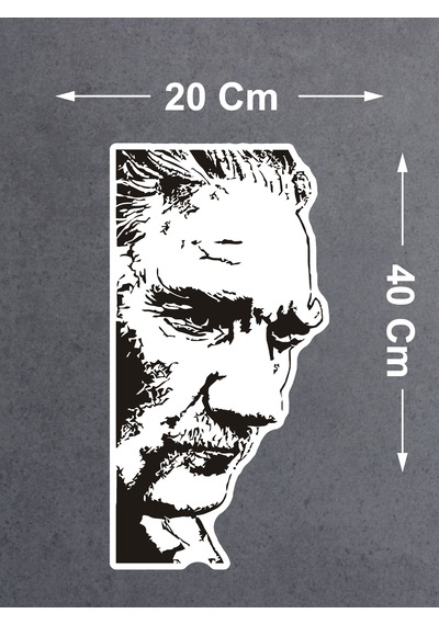 Mustafa Kemal Atatürk Sticker - Atatürk Silüet Sticker - Araba Oto Cam Motosiklet Karavan Sticker - 00018 40x20 Cm