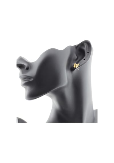 22 Ayar Altın Kelebek Tasarım Çivi Küpe Sarı Altın