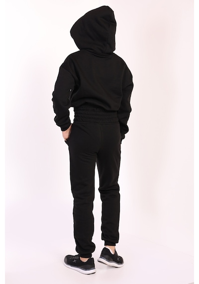 Toontoy Kids Toontoy Kız Çocuk Baskılı Eşofman Takımı Siyah