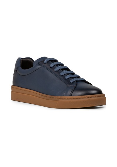 Deery Erkek Mavi Hakiki Deri Sneaker Ayakkabı - 02018mmvıc01 Mavi