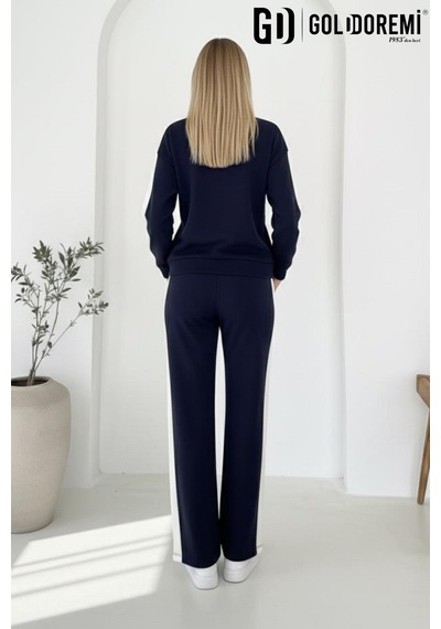 dikarei Gd Goldoremi 040 Modal Kadın Şerit Detaylı Kolları Manşetli Bol Kesim Eşofman Takım Lacıvert dikarei Gd Goldoremi 040 Modal Kadın Şerit Detaylı Kolları Manşetli Bol Kesim Eşofman Takım Lacıvert
