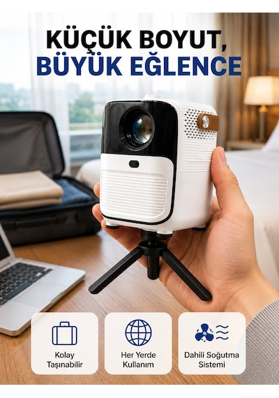 Ultra Hd Çözünürlüklü Taşınabilir Projektör 1920x1080 Piksel Görüntü Kalitesi Yeni Nesil 05584259
