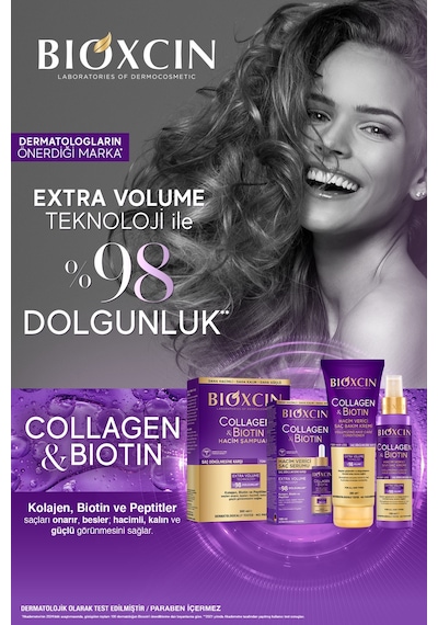 Bioxcin Collagen & Biotin Hacim Şampuanı 3 x 300 ml – 3 al 2 öde - İnce Telli Saçlar İçin Bioxcin Collagen & Biotin Hacim Şampuanı 3 x 300 ml – 3 al 2 öde - İnce Telli Saçlar İçin