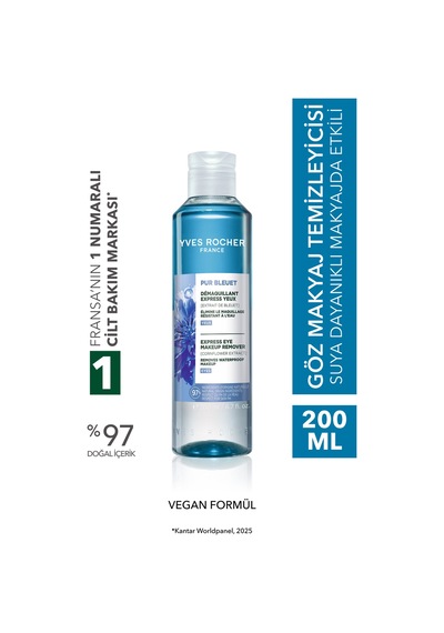 Yves Rocher Tüm Ciltler, Çift Fazlı/yoğun Makyaja Özel, Rahatlatıcı Göz Makyaj Temizleyici-pur Bleuet-200ml