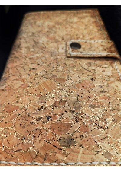 Vegan Mantar Derisinden Telefon Bölmeli Altın Işıltılı Kadın Clutch Cüzdan Altın - Bej