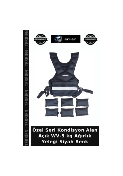 Özel Seri Kondisyon Alan Açık Wv-5 Kg Ağırlık Yeleği Siyah Renk Belirtilmemiş