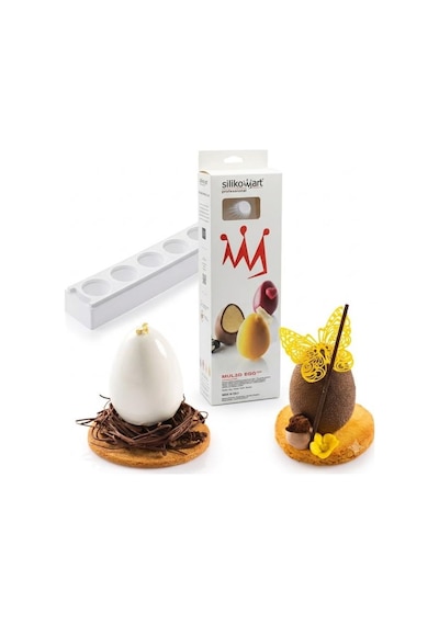 Silikomart Mul3d Egg 100 - Profesyonel 3d Yumurta Formlu Silikon Kalıp Seti Beyaz