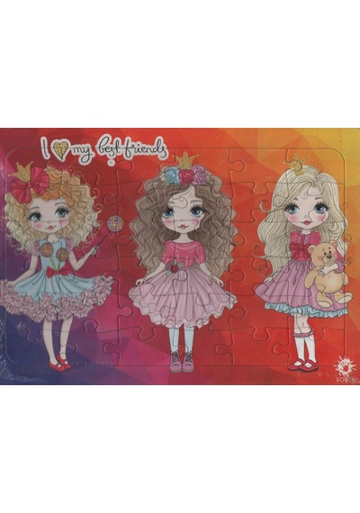 I Love My Best Friends 36 Parça Çocuk Puzzle