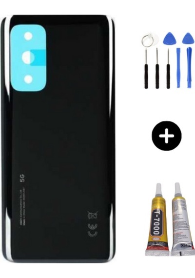 Xiaomi Mi 10t Uyumlu Arka Pil Kapağı Siyah + Montaj Seti Çok Renkli