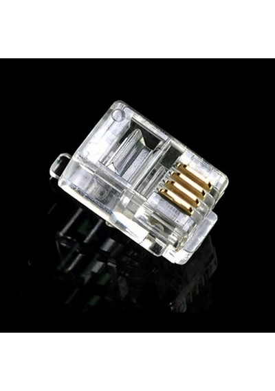 4 Lü 4P4C Plug Spiral Kablo için 100 Adet