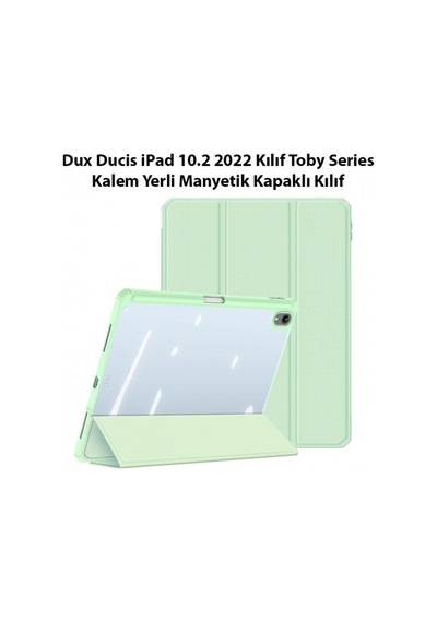 More TR Dux Ducis Apple Uyumlu iPad  10.2 2022 Kılıf Toby Series Kalem Yerli Manyetik Kapaklı Kılıf - Yeşil