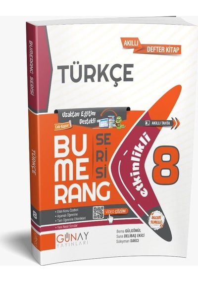 8. Sınıf Bumerang Türkçe Etkinlikli Akıllı Kitap 2024-2025 Yeni Müfredata Uyumlu