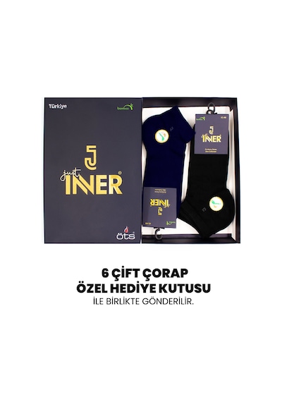 Just Inner Erkek 6 Lı Bambu Çorap Yazlık Patik Esnek Ve Konforlu 11200 Renkli