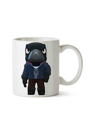 Brawl Stars Crow Karakter İki Tarafı Baskılı Kupa Bardak.jpg