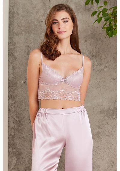 Pierre Cardin 7025 Kadın Rose 4'lü Saten Takım Gelin Set Rose
