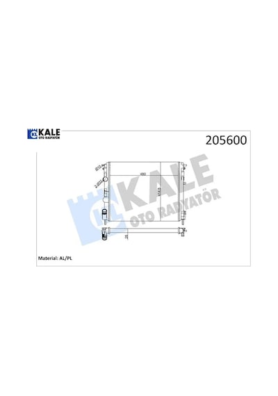 Radyatör Clıo Iı-kng-logan1.5 Dcı-1.6 16v-1.9 Dtı-k4m Ac Klimasız Mek 480x414.5x23 2sıra Al Pl Kale Radyatör 7700428082