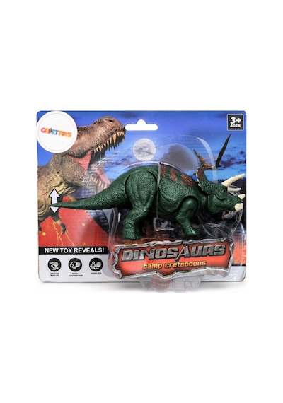 Ws5305 Kafa Ve Eklem Yerleri Hareket Ettirilebilir Triceratops Dinazor Figürü Kahverengi