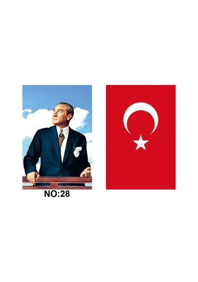 Atatürk Posteri ve Türk Bayrağı 100X150Cm.