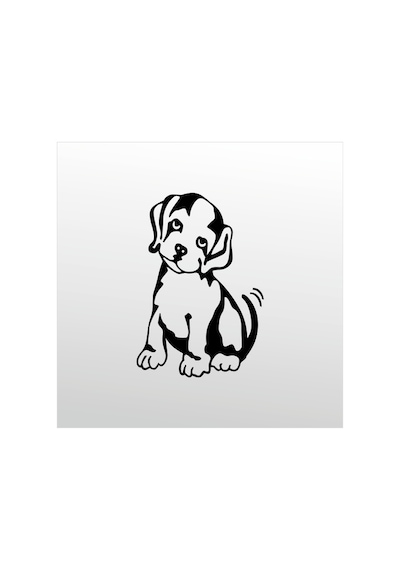 Folyo Sticker Yavru Köpek 100cm Uzunluk Siyah