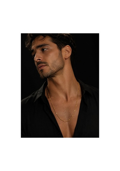 Çelik Renk Atmaz Zincir Erkek Kolye 60cm 2mm Altın - 909063041 Altın