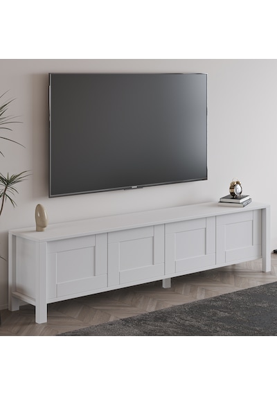 Vachel 4 Kapaklı Modern Tv Sehpası Beyaz