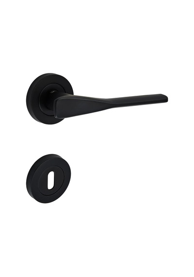 Sese Ezgi Modeli Rozetli Oda Kapı Kolu Siyah 200-240r-01-02