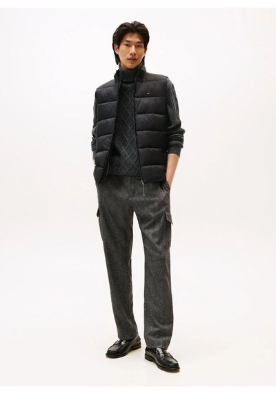 Tommy Hilfiger Erkek Marka Logolu Kapitone Regular Fit Kalıp Siyah Yelek Mw0mw41981 Bds